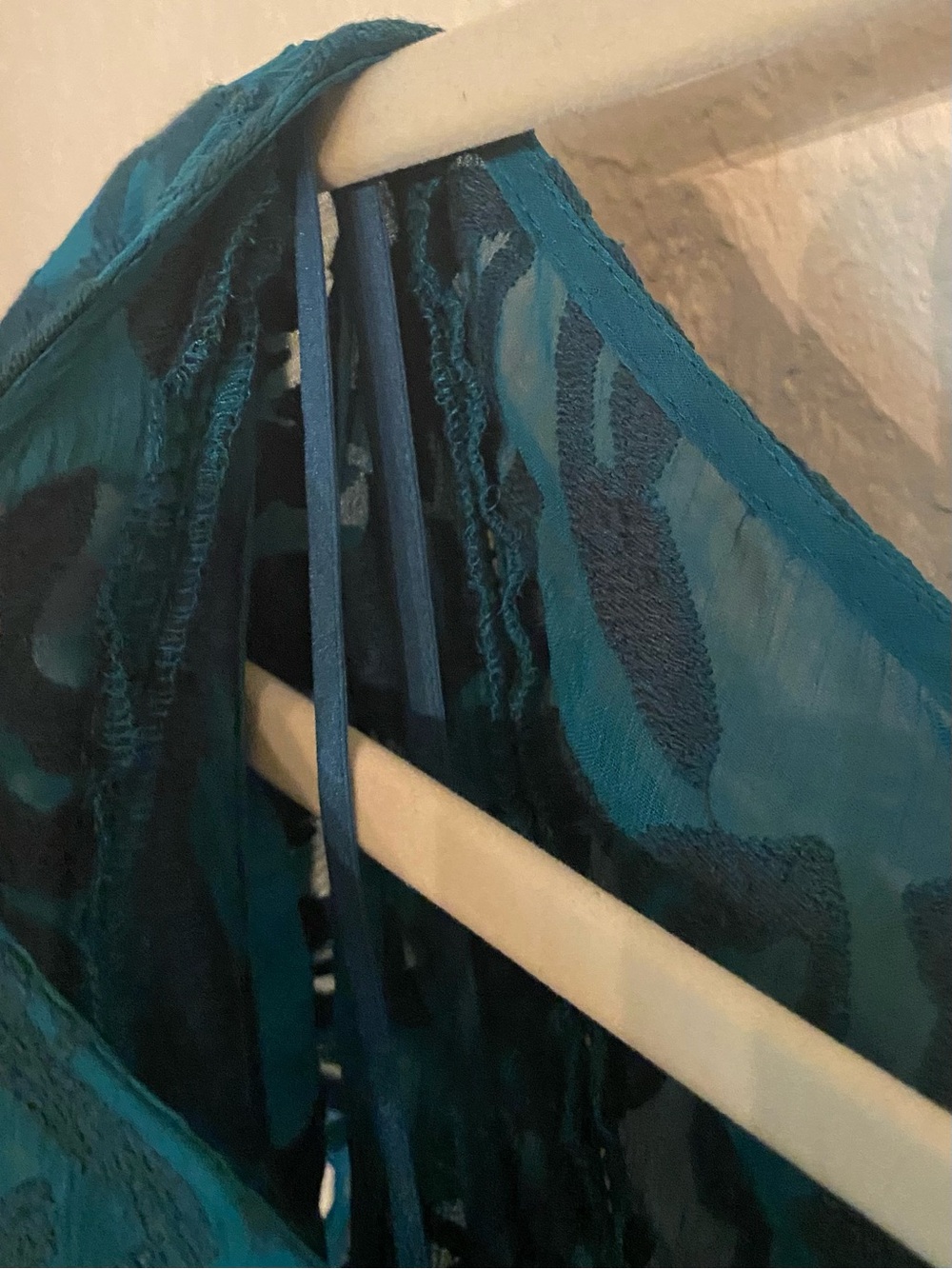 NWOT Anthropologie MOULINETTE SOEURS
vêtements Teal Floral Chiffon Ruffled Dress - Picture 10 of 16